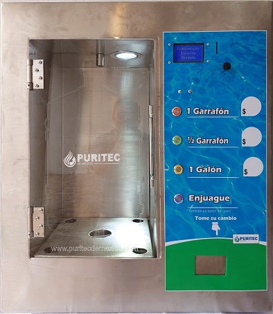 Máquina vending expendedora de agua da cambio