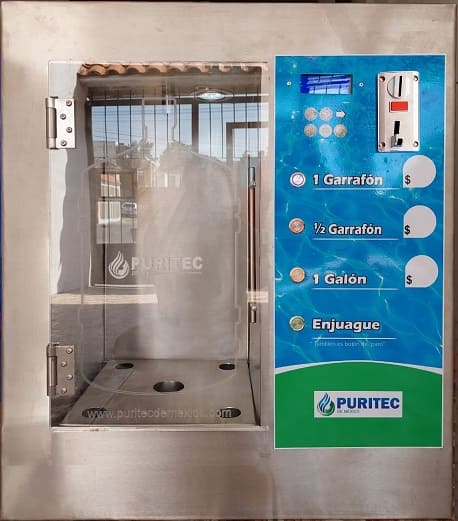 vending de agua sin cambio
